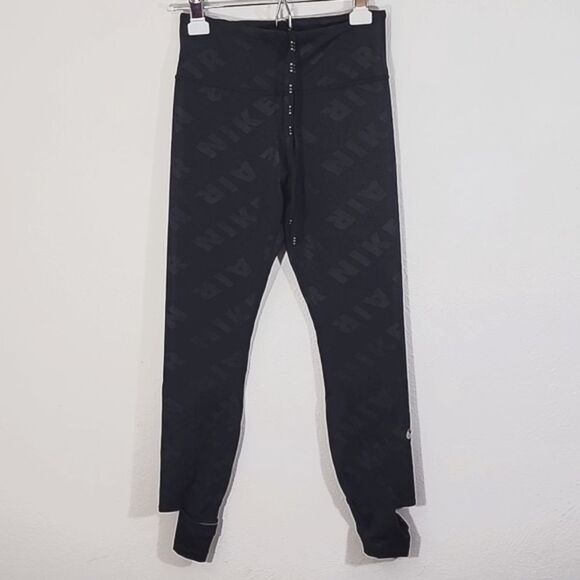 Nike Air women's 7/8 running reflective tights size small black and gray - Picture 1 of 8